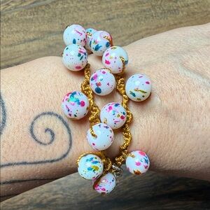 Crochet confetti bead bracelet